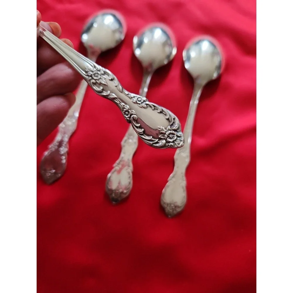 Wm Rogers Grand Elegance International Silver 1959 Soup Spoons Flatware Lot of 4